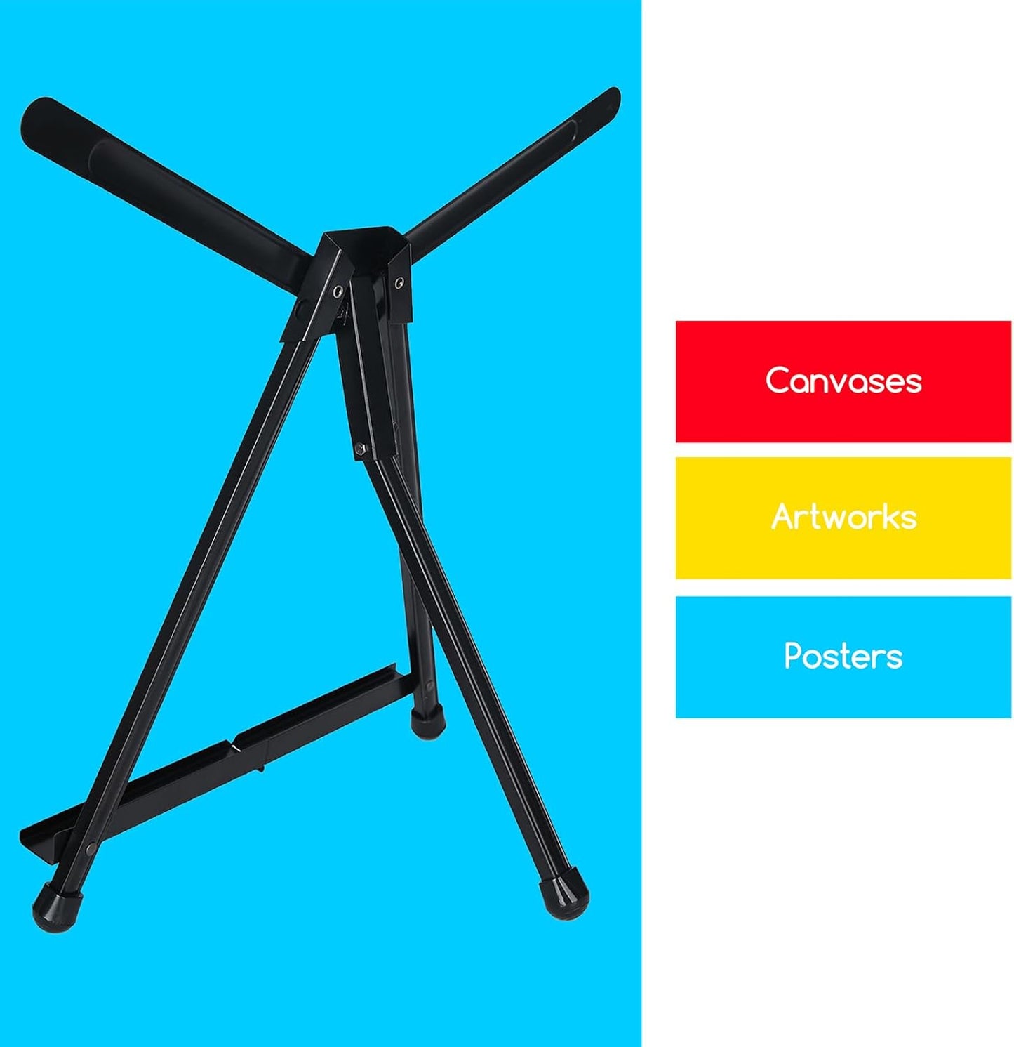 MEEDEN Tabletop Easels, Metal Easel Stand for Painting & Display, Aluminum Desktop Art Painting Easel, Foldable Portable Paint Easel Tripod Stand for Canvas, Paintings, Photos, Books, Signs