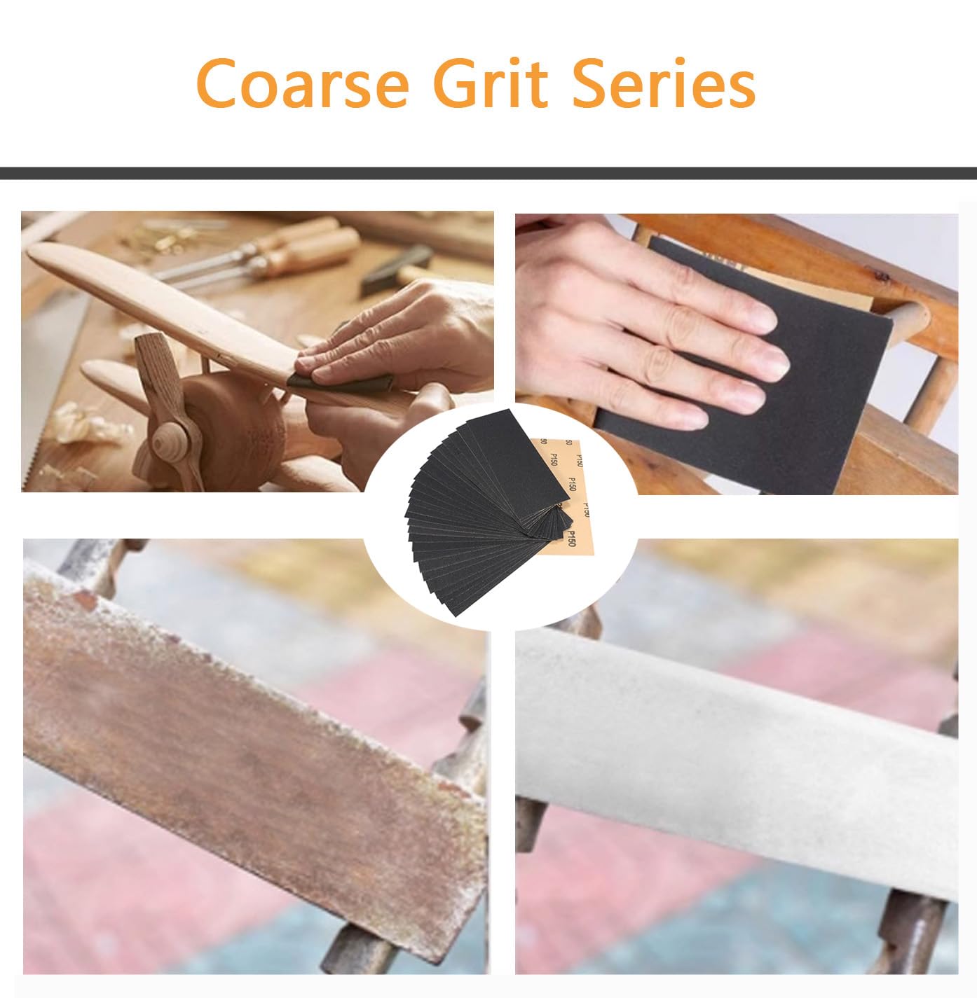 30Pcs 9 x 3.6 Inchs 150 Grit Wet and Dry Handmade Universal Sanding Sheets, Suitable for Woodworking Furniture/Automobiles/Metal/Lacquer Polishing Sandpaper