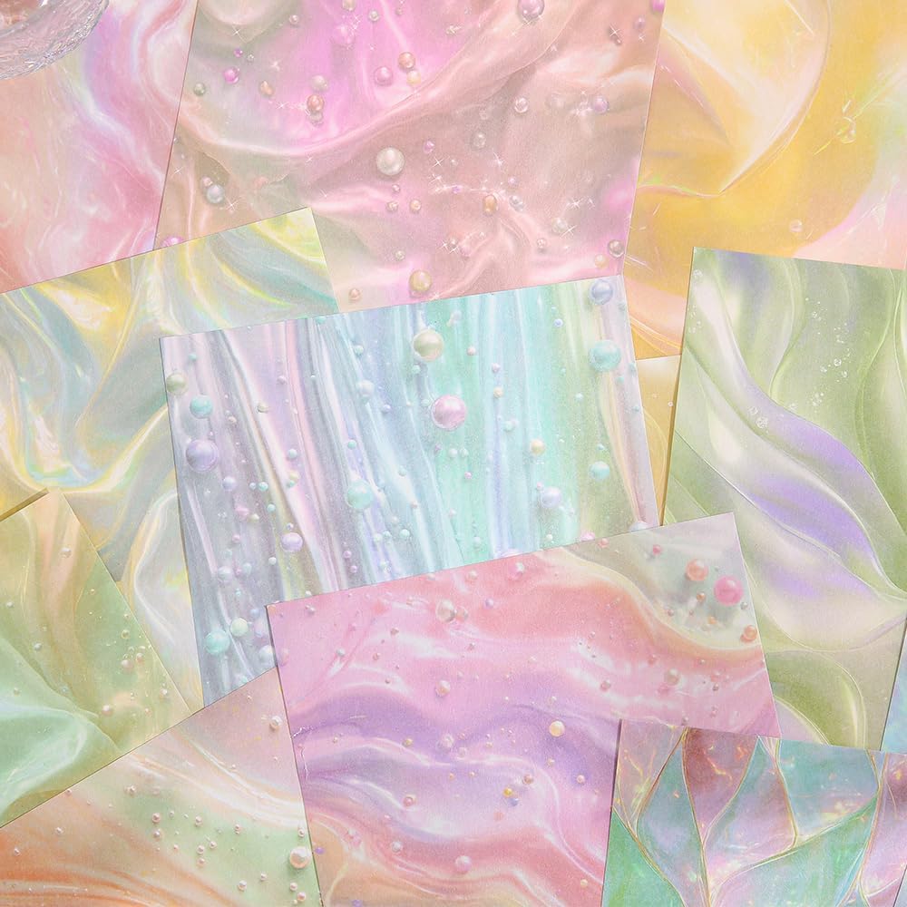 160 Sheets of Pearlescent Scrapbook Paper, journaling Scrapbook Supplies Craft Collage Paper Set, Junk Journal Bullet Journal Poster Room Decor for Card Making Decorative Gifts