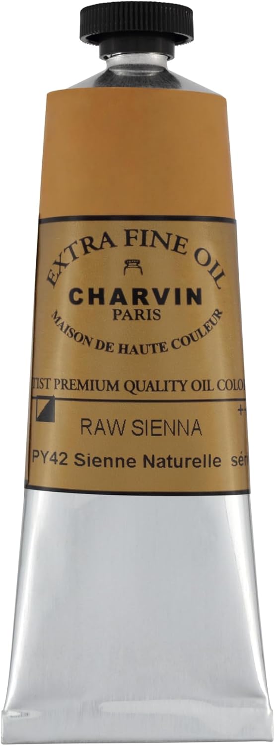 Charvin Extra Fine Oil Paint, Raw Sienna 60 mL - Triple-Milled, Rich Texture, Poppy Oil-Based, Light-Fast, Handmade, Archival Quality