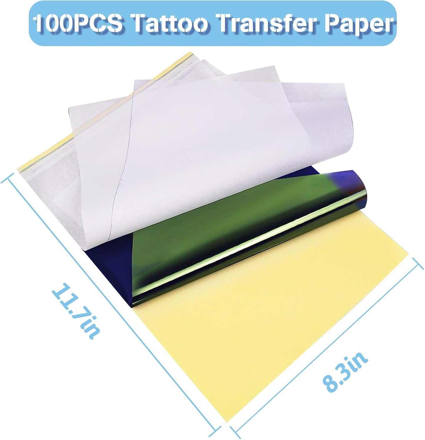 Combofix Tattoo Transfer Paper, 100 Sheets Thermal Stencil Transfer Paper for tattooing, Tattoo Tracing Paper A4 Size with Tattoo Supplies