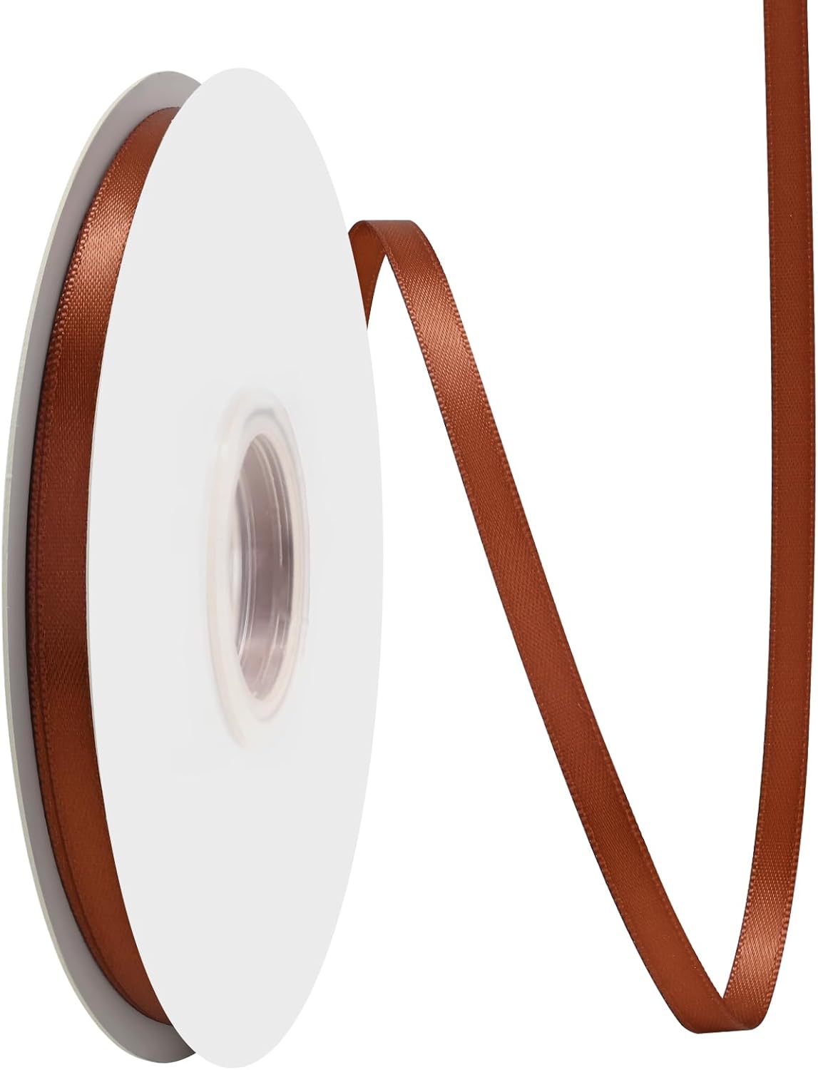 Rust Satin Ribbon 1/4" X 50 Yards Solid Color Double Faced Ribbons Perfect for Crafts Wedding Decor Bow Making Arts Sewing and More