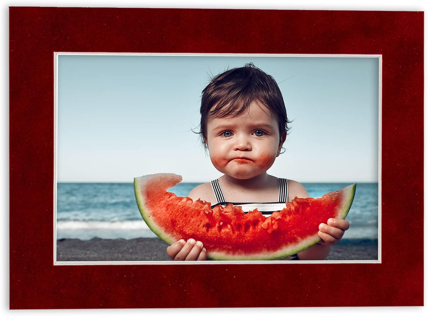 11x14 Mat Bevel Cut for 8.5x11 Photos - Acid Free Bright Red Suede Precut Matboard - For Pictures, Photos, Framing - 4-ply Thickness