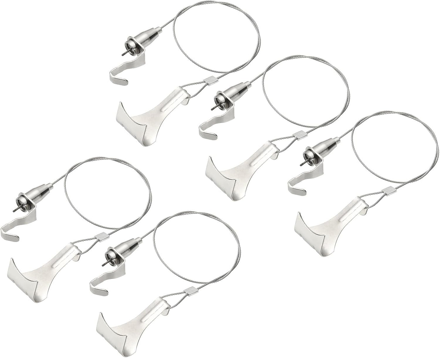 uxcell 5Pcs Picture Hanging Wire Kit, 0.5 m x 1.5 mm Heavy Duty Picture Hangers Adjustable Wire Rope with S-Hooks and Loop, Load 35kg/77.1 lbs for Hanging Mirrors Light Lamp Artwork