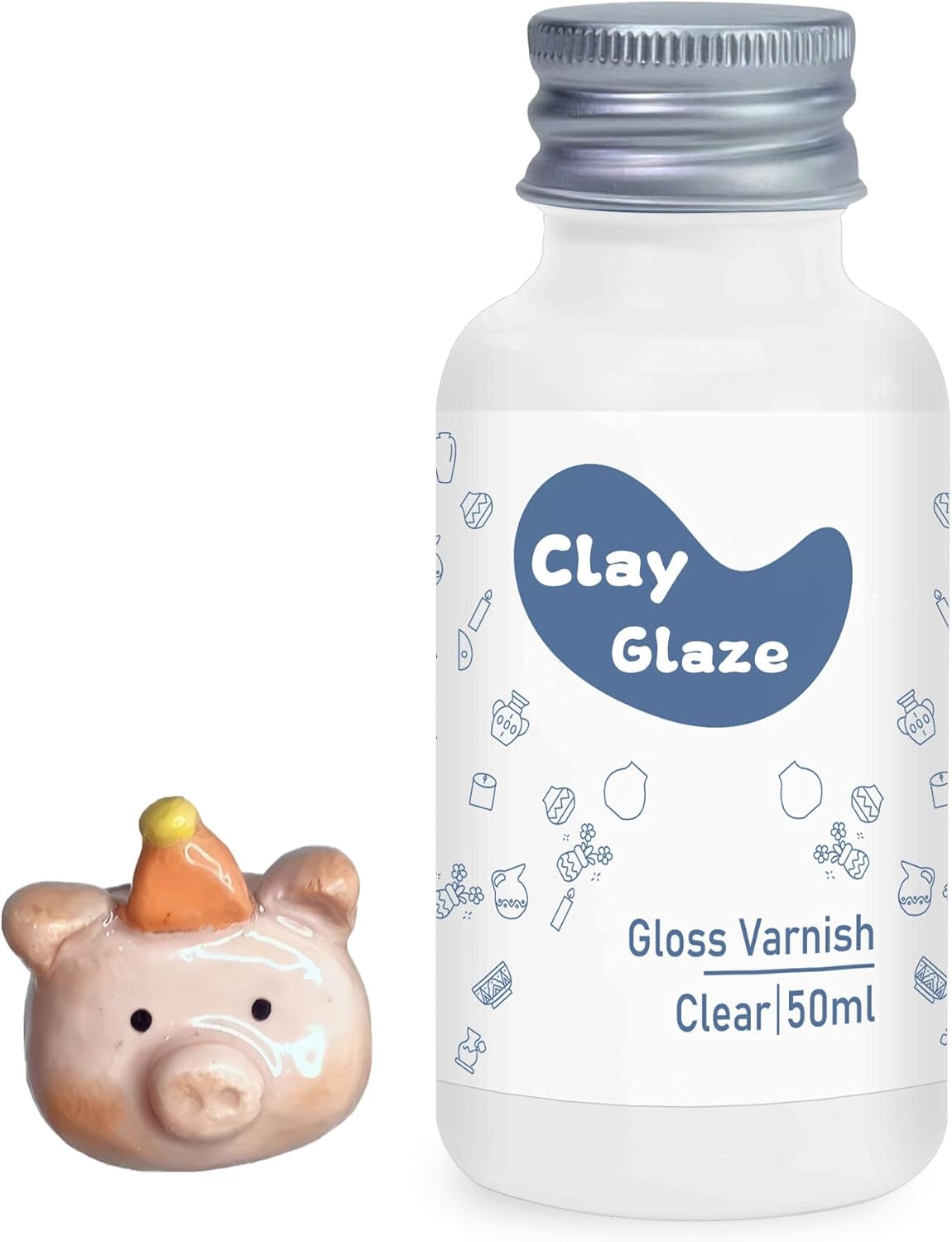 Air Dry Clay Glaze, Clay Varnish for Air Drying Clay, Clear Acrylic Varnish for Craft Pottery Waterproof & Gloss Finish