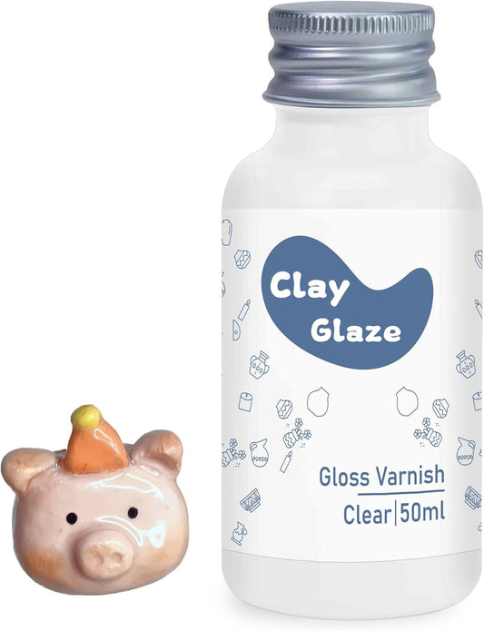 Air Dry Clay Glaze, Clay Varnish for Air Drying Clay, Clear Acrylic Varnish for Craft Pottery Waterproof & Gloss Finish