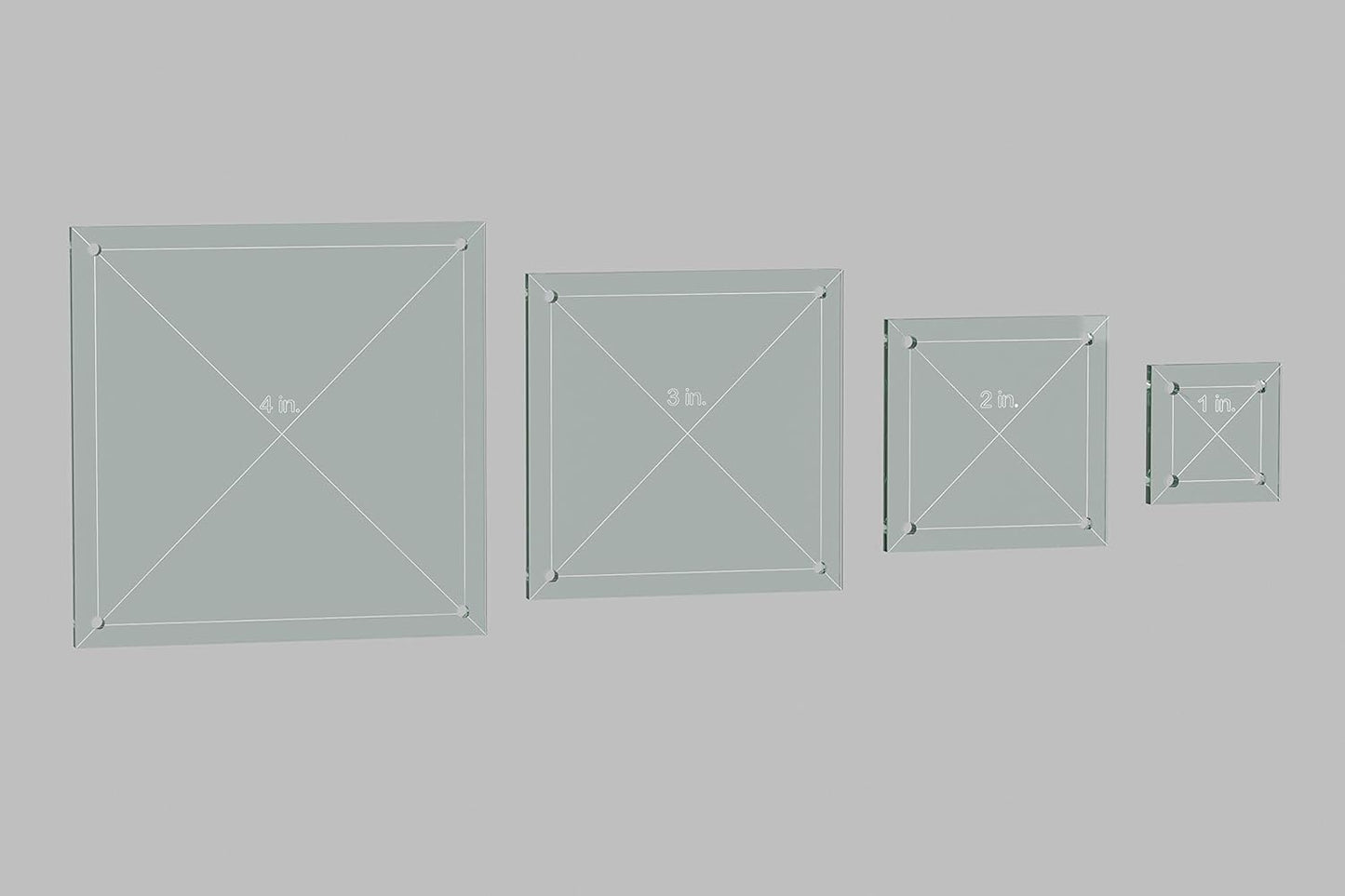 Hexagon, Circle, and Square Acrylic Quilting Templates - 12 Pieces with 4", 3", 2", 1" Sizes - 1/4" Seam Allowance - Durable Clear Acrylic for Quilting, Patchwork, Sewing, & DIY Projects