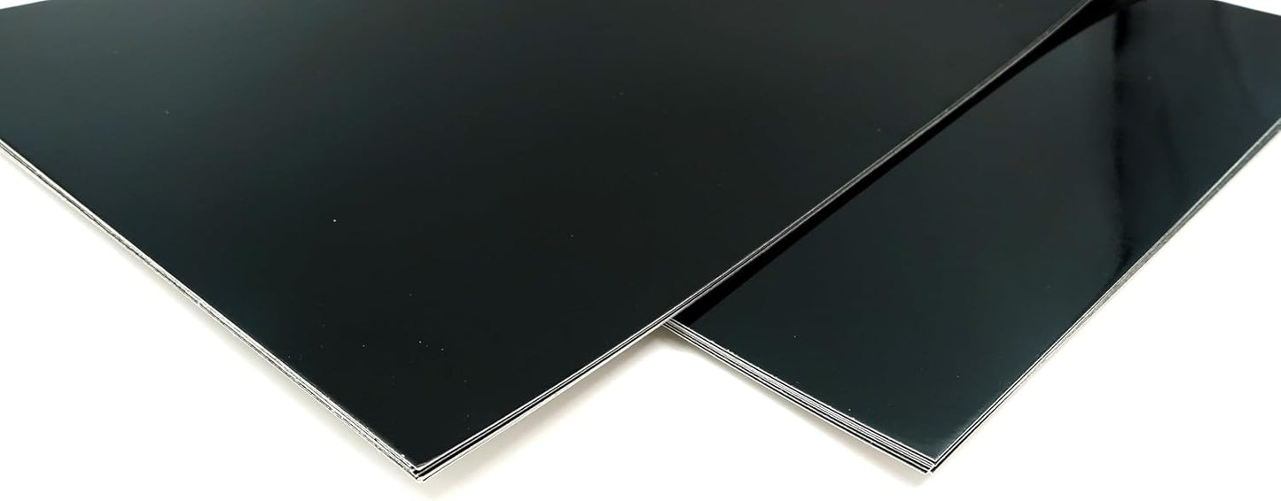 TGXRZX Metallic Black Cardstock Paper,Size 8 "x 11" (250gsm), 15PCS,Mirror Finish Gold Foil Board for Crafting, Invitations, and Decorations,Die Cut and Plotter,Card Making (Black)