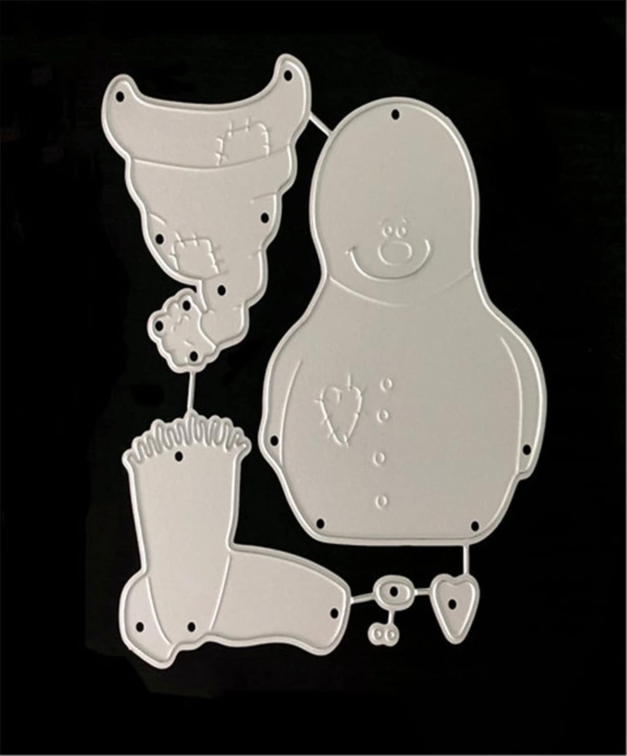 Metal Cutting Dies DIY Merry Christams Embossing Stencil Template Scrapbooking Card Making Mold Photo Album Arts Crafts Tools(6 Pcs Snowman-9.4x6.2cm)