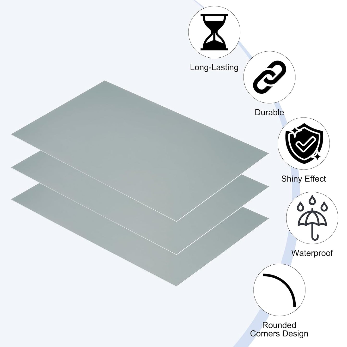 PATIKIL 6x10 Inch Anodized Aluminum Sheet Metal, 3Pcs Laser Plates Engraving Blanks 0.5MM Thin Rectangle for Crafting DIY House Laser Engraving, Gray