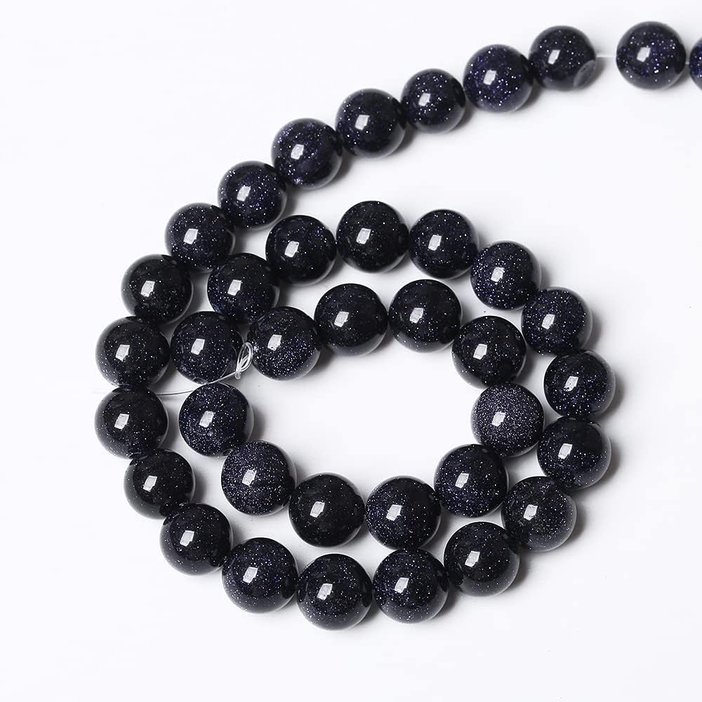90PCS 4mm Starry Blue Sandstone Gemstone Beads Beads Natural Stone Round Loose Beads for Jewelry Making DIY Bracelet Necklace 15" Inch(Blue Sandstone, 4mm)