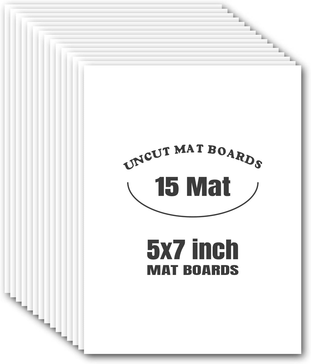 AUEAR, 15 Pack 5x7 Uncut Matte Boards, White Photo Mat Board Great for Picture Framing, Print, Artwork
