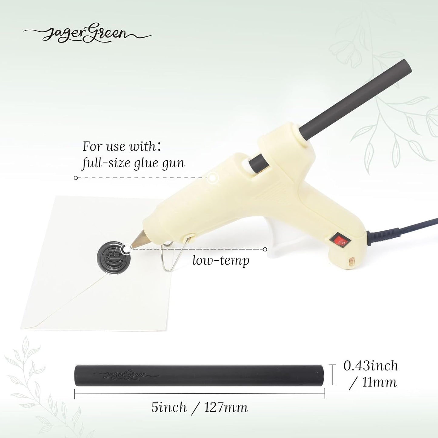 Glue Gun Wax Seal Sticks, 8 Pcs Black Sealing Wax Sticks for Wedding Invitation Envelopes, Antique Stamp Seals, Letter Sealer, Scrapbook Supplies, Christmas Cards, Gifts Wrapping