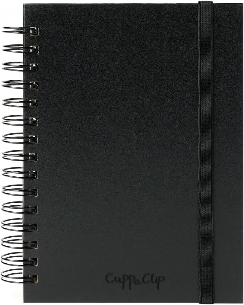 CuppaClip Sketch Book Hardcover Drawing Pad 300GSM Acid-Free Paper Spiral Bound Sketchbook 50 Sheets/100 Pages Art Supplies (Spiral Binding, 5.9x8.3in)