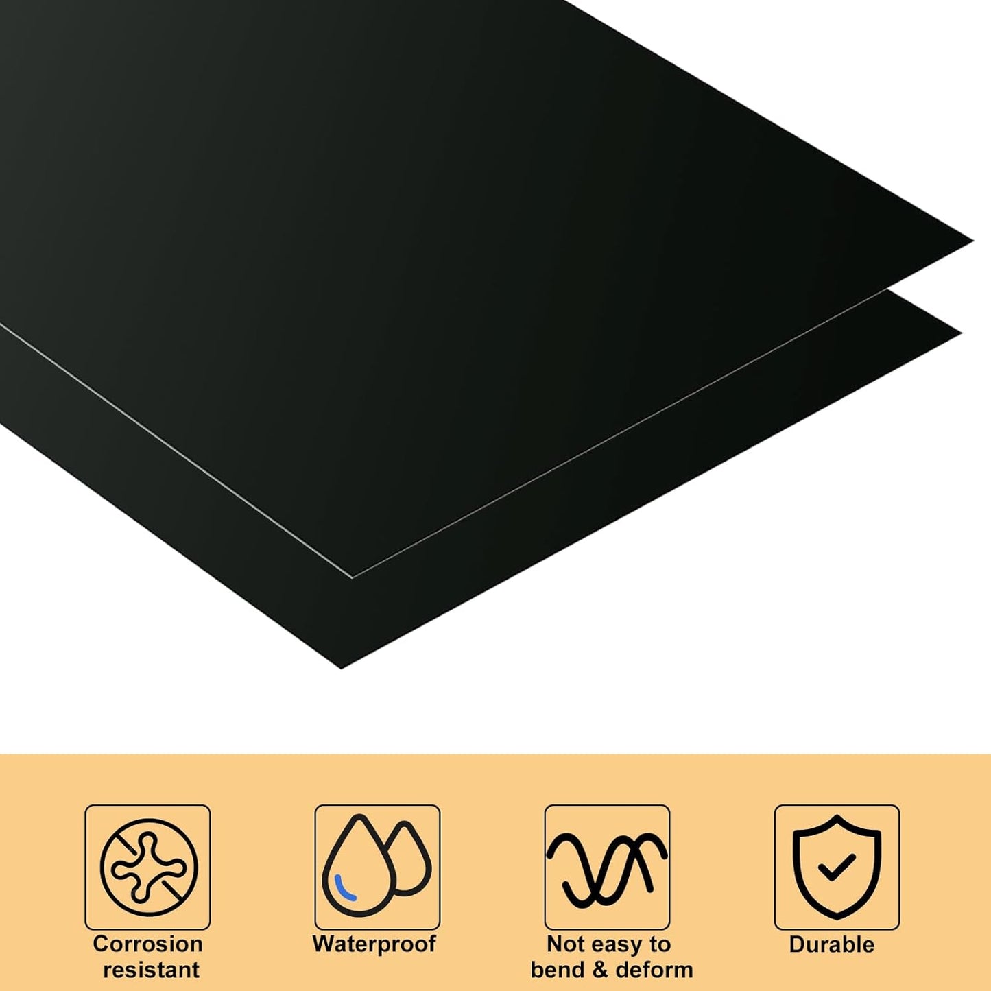 10PCS 7x5x1/32 Inch Anodized Aluminum Sheet, Black Aluminum Engraving Blanks, 1MM Thin Metal Plates for Laser Engraving, Crafting, DIY, House Decoration