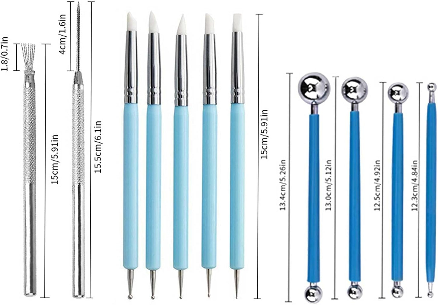 11件粘土雕刻工具,风干粘土工具,细节针，陶器工具套件,聚合物粘土点工具,儿童和成人的陶瓷用品,造型,塑形,各种各样成人陶器和雕塑工具,聚合物和风干粘土,工艺用品