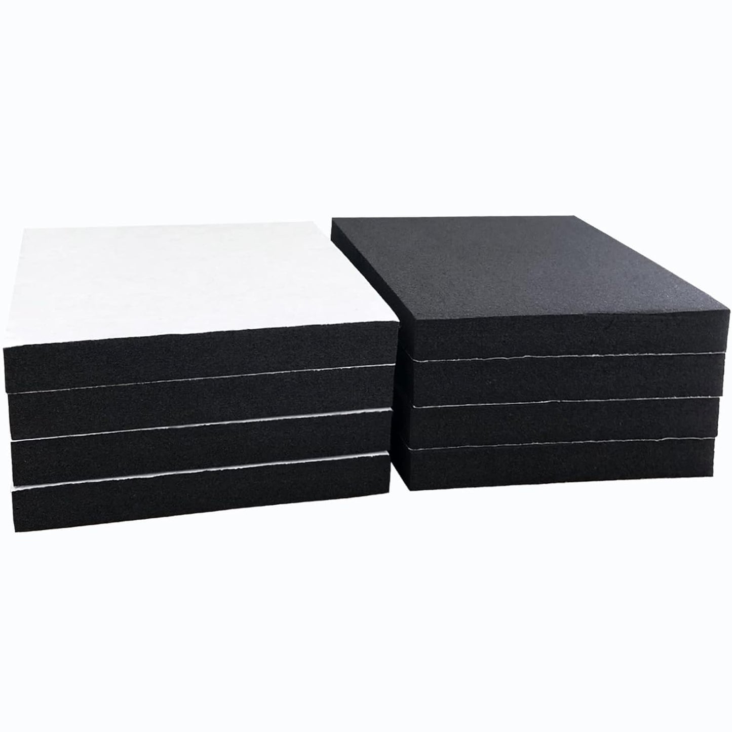 8 Pcs Black Adhesive Foam Padding, Closed Cell Foam Sheet 1/2" Thick 6 Inch X 6 Inch Neoprene Rubber Pad Self Stick Anti-Slip Adhesive Anti Vibration Pad (6inX 6inX 1/2in, 8)