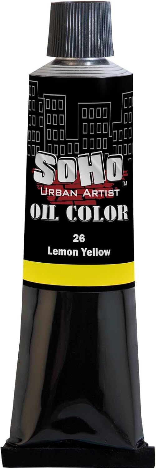 Soho Urban Artist Oil Paint - Lemon Yellow, 170 ml Tube - Best Valued Oil Colors for Painting, Excellent Pigment Load