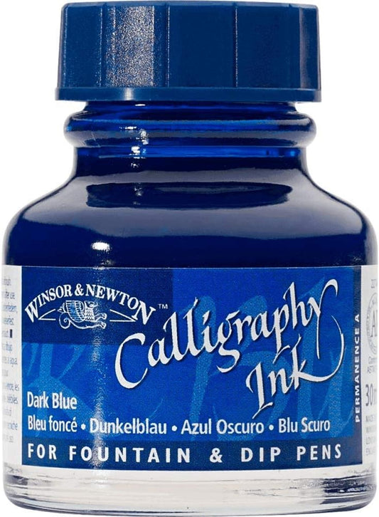 Winsor & Newton Calligraphy Ink, 30ml (1-oz) Bottle, Dark Blue