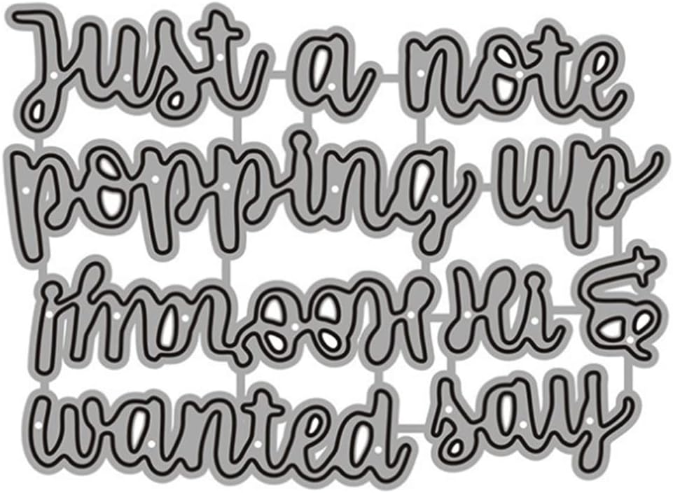 Mvchifay Cutting Dies Happy Birthday Holiday Thanks Greetings Metal Stencils Scrapbooking Tool Love Heart DIY Carbon Steel Embossing Template for Paper Card Making (Just a Note)