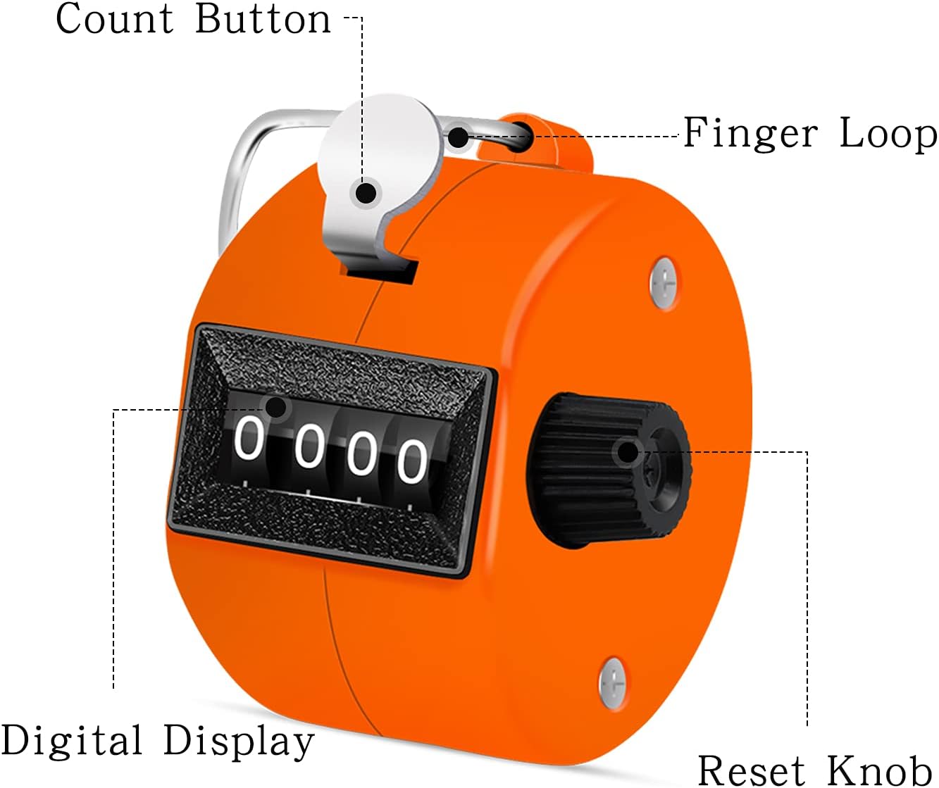 12 Pcs Hand Tally Counter 4-Digit Lap Counter Clicker, Manual Mechanical Handheld Pitch Click Counter with Finger Ring for School Golf & Knitting Row Croche