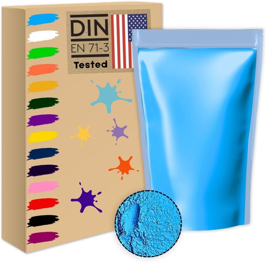 2.2lb/1kg sky blue Holi color rangoli powder non toxic bulk organic washable natural gender reveal decorations colour war kids dog animal summer camps festivals gift run gulal