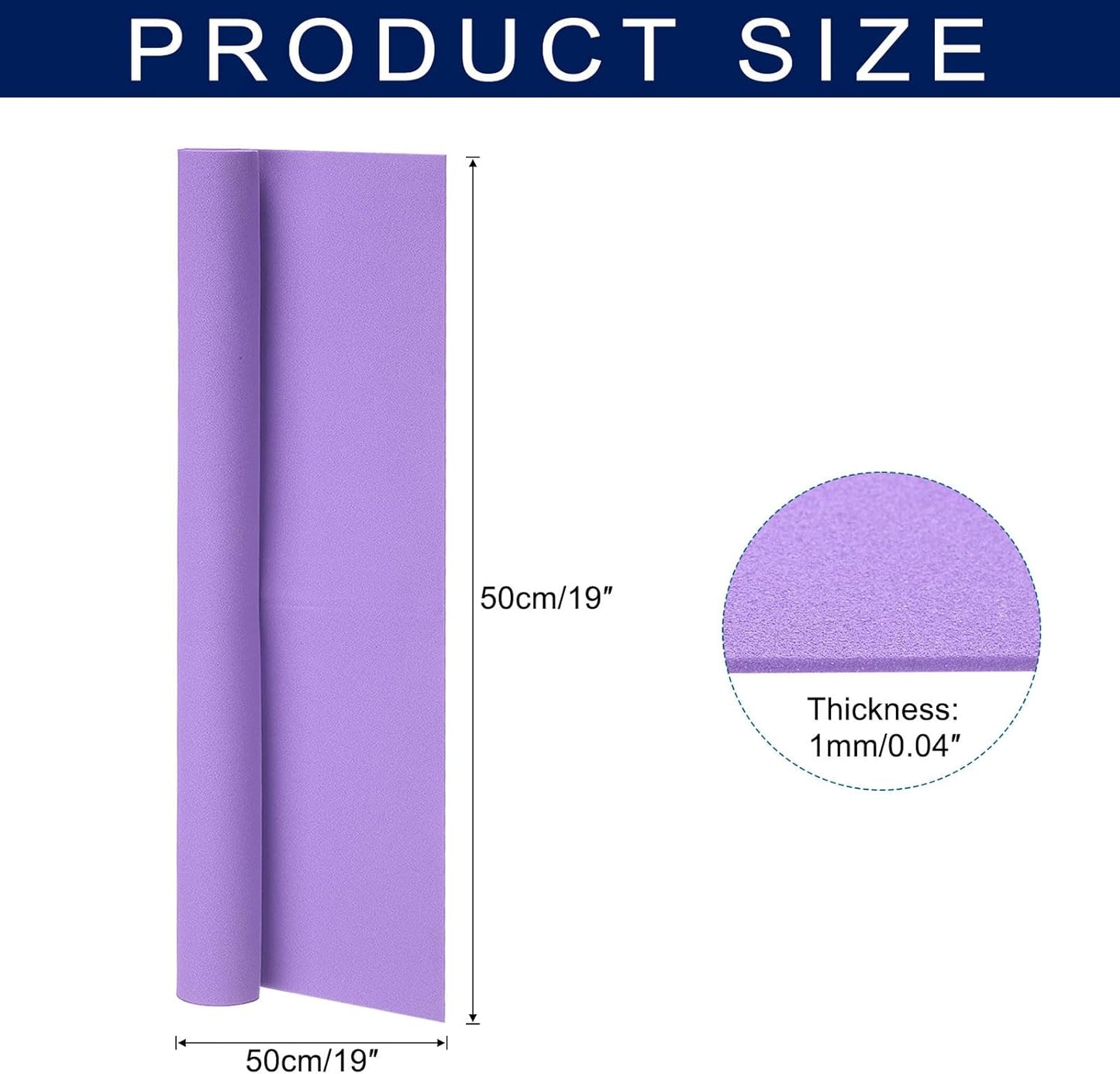 MECCANIXITY Foam Sheets Crafts 19x19 Inch 1mm EVA Craft Foam Paper Foam Sheets for Crafts Projects DIY Cosplay Modeling, Light Purple