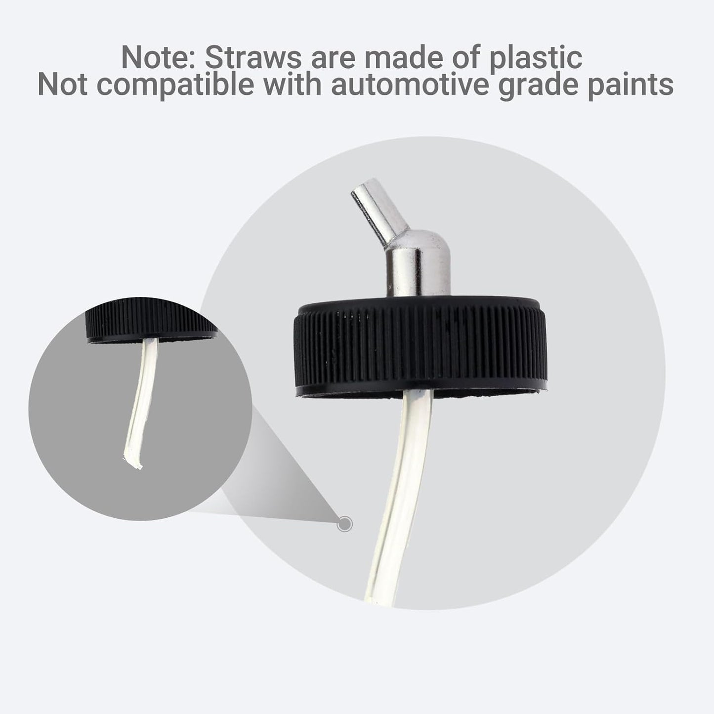 ABEST New 10PCS Airbrush Air Brush Glass Bottle Jar 22CC / Standard Suction Lid Empty 3/4 Ounce (22cc) Glass Jar Bottles with 30° Down Angle Adaptor Lid Assembly