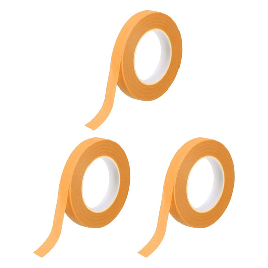 MECCANIXITY 3 Rolls Floral Tapes, 30 Yard x 1/16 in Florist Crepe Flowers Bouquets Tape Adhesive Waterproof for Flower Arranging Wrapping, Orange