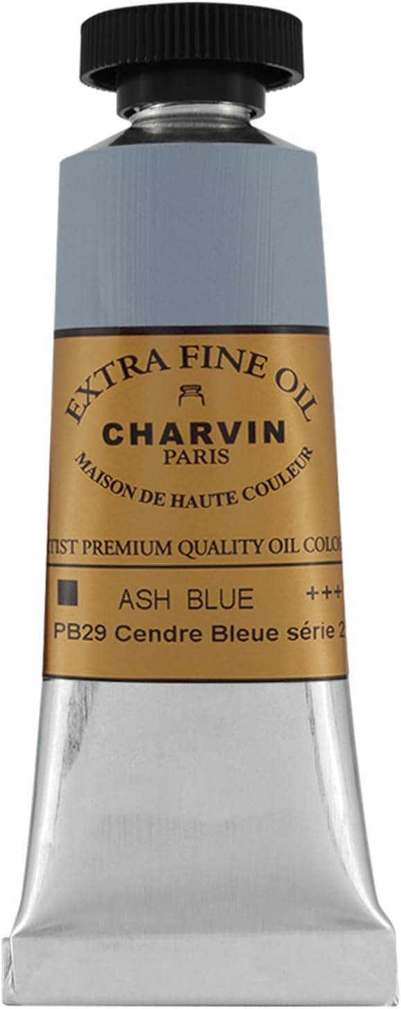 Charvin Extra Fine Oil Paint, Ash Blue 20 ml - Triple-Milled, Rich Texture, Poppy Oil-Based, Light-Fast, Handmade, Archival Quality