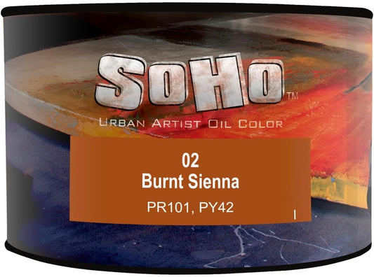 Soho Urban Artist Oil Paint - Burnt Sienna, 430 ml Can - Best Valued Oil Colors for Painting, Excellent Pigment Load