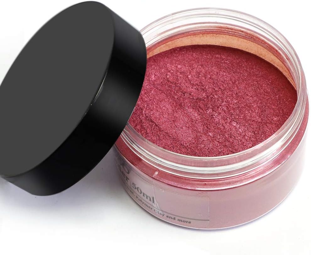 SEISSO Burgundy Mica Powder for Epoxy Resin 1.7 oz /50g Powdered Pigment for Soap Colorant Bath Bomb Dye, Cosmetic Grade for Lip Gloss, Acrylic Nails Polish, Craft Projects