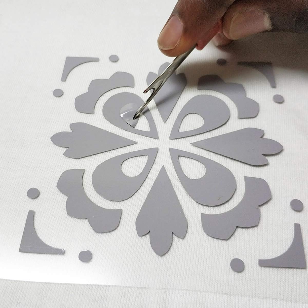 Guangyintong Heat Transfer Vinyl HTV Rolls, 12" x 8ft Iron on Gray Vinyl for T-Shirts, Glossy Surface, Easy to Cut & Weed, All Cutter Machines