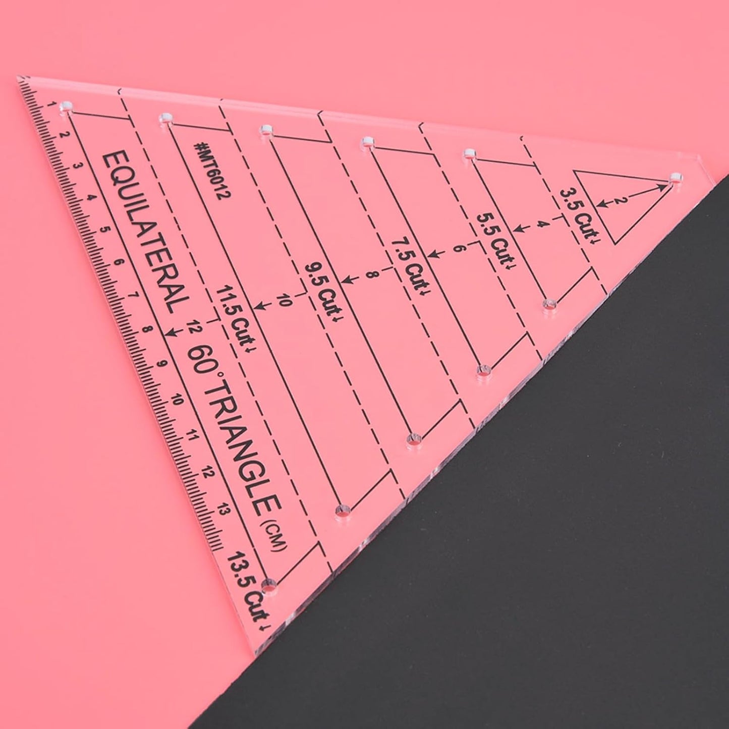 60 Degree Triangle Ruler for Quilting, 6.54 * 6.19in Triangle Quilting Ruler, Triangle Quilting Ruler Transparent for Sewing Cut Measurement DIY Tools
