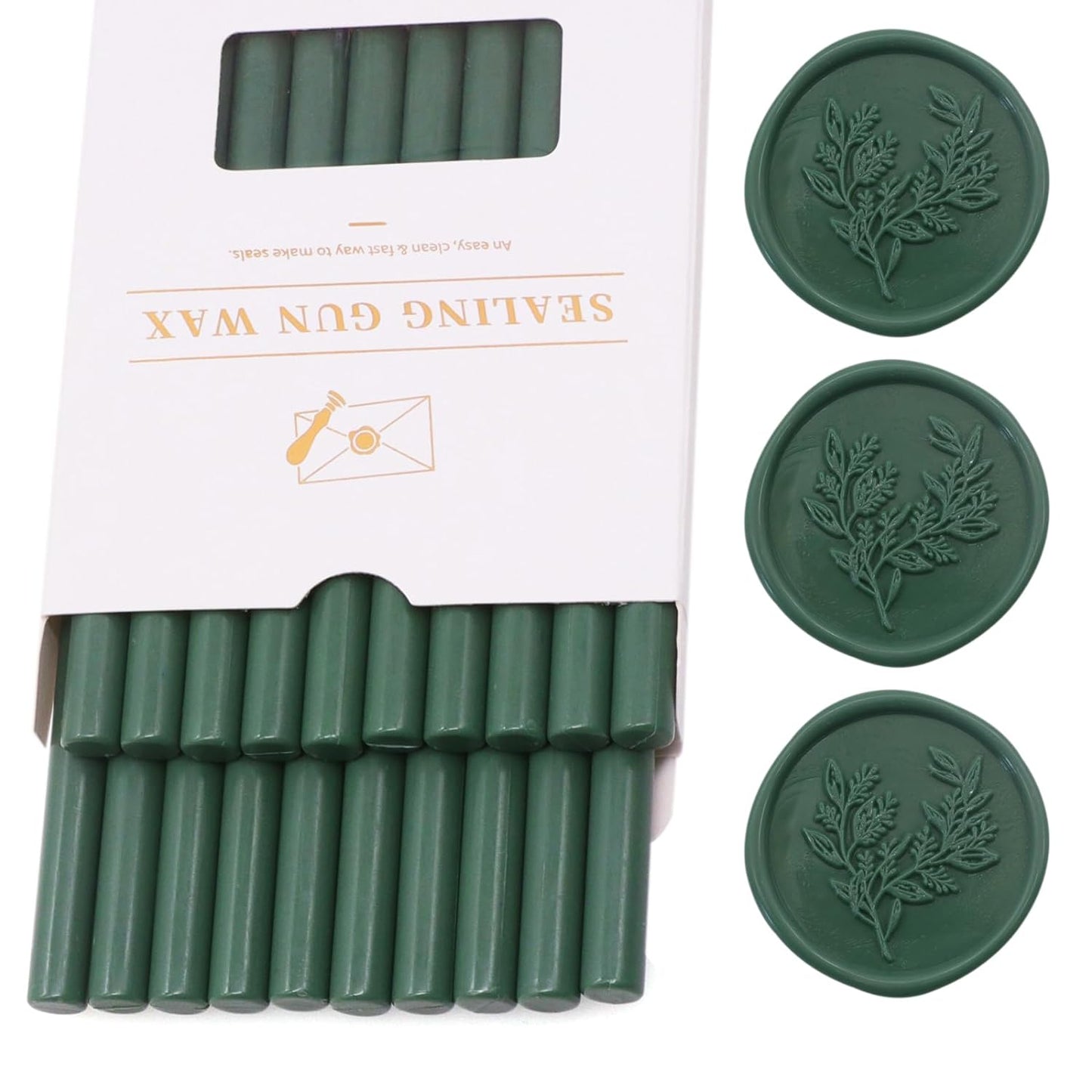 Olive Green Wax Seal Sticks 20pcs, Andotopee Glue Gun Wax Seal Sticks for Wax Seal Stamp, Premium Sealing Wax for Envelope Letter Seal Wedding Invation Craft Adhesive, Great Gift Ideas (Mini Size)