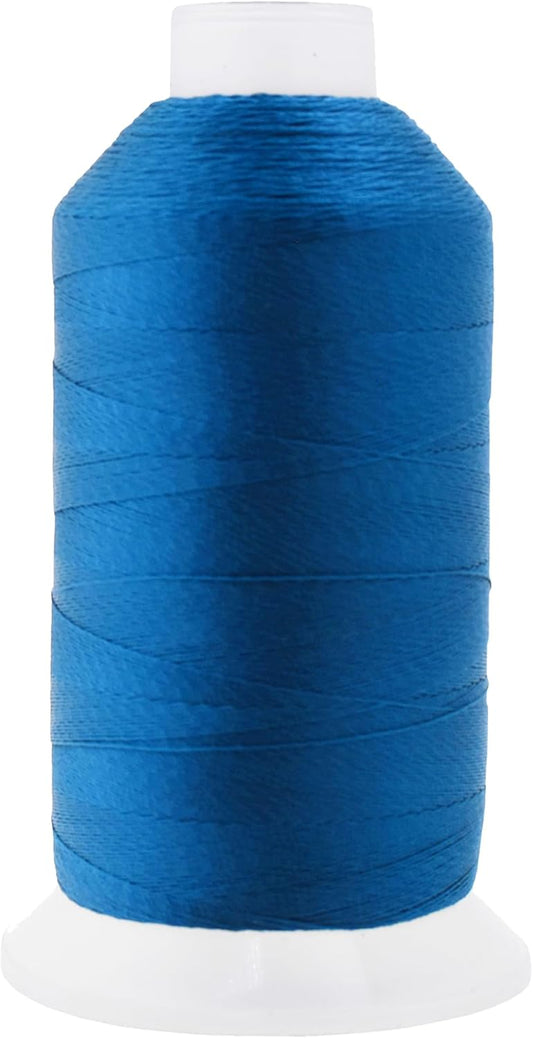 Mandala Crafts Airforce Blue Heavy Duty Thread -1500 Yds Tex 90 Thread for Sewing Drapery Jeans Leather Hair - Bonded Polyester for Outdoor Marine Upholstery