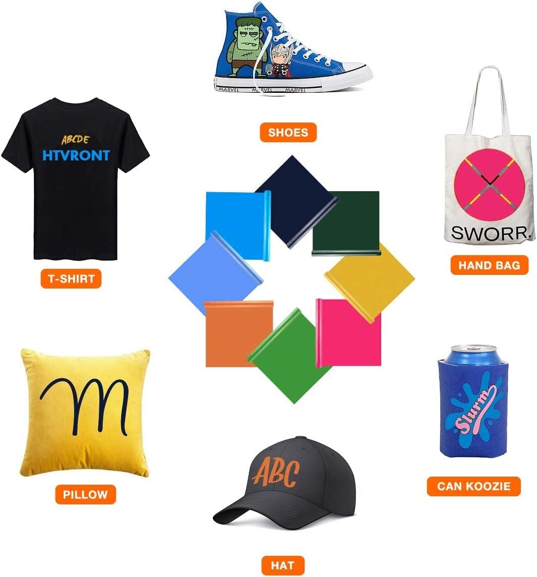 HTVRONT HTV Vinyl Rolls Heat Transfer Vinyl - 12" x 8ft Blue HTV Vinyl for Shirts, Iron on Vinyl for All Cutting Machine - Easy to Cut & Weed for Heat Transfer Design (Navy Blue)