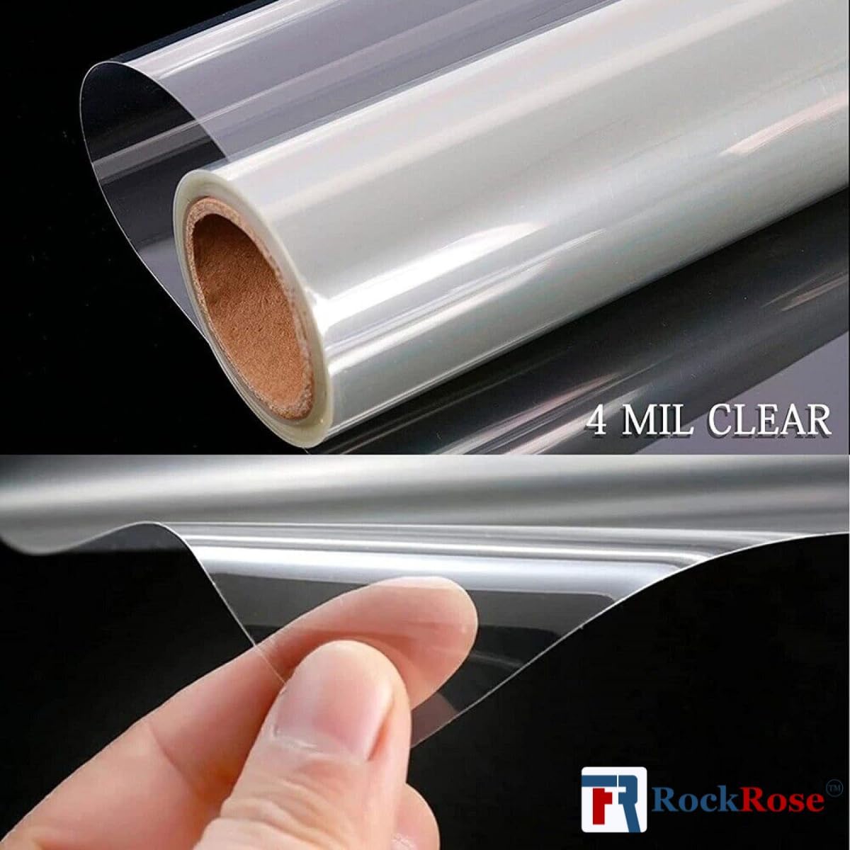 UV 99% Security and Safety 4 Mil Clear Window Film Shatterproof Anti Shatter Tempered Glass Film for Home and Office Windows (Clear, 36 in x 100 FT)