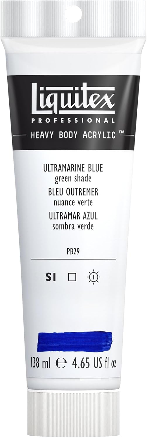 Liquitex Professional Heavy Body Acrylic Paint, 4.65-oz (138ml) Tube, Ultramarine Blue (Green Shade)