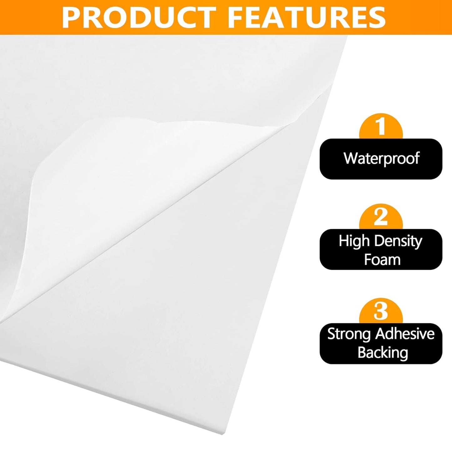 Sponge Neoprene Foam Rubber Sheet with Adhesive, 12 in x 60 in x 1/8 in Multi-Function Soundproof High Density Waterproof Rubber Mat, Perfect Cosplay Easy Cut DIY Neoprene Padding Roll - White