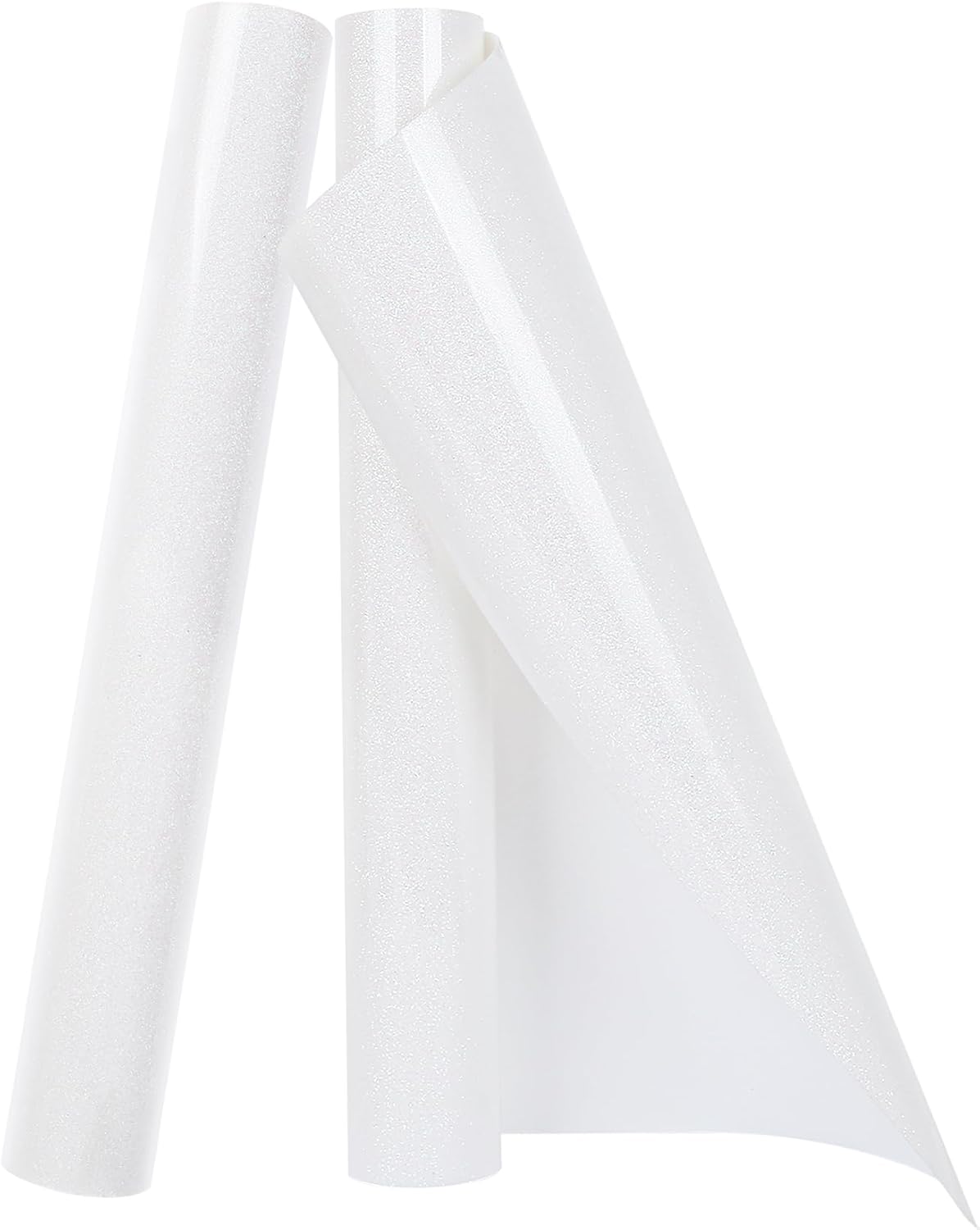 TORC Iridescent White HTV Heat Transfer Vinyl Roll (Total 12 in x 10 ft) Sparkly Rainbow White Iron-on Transfer for T-Shirts