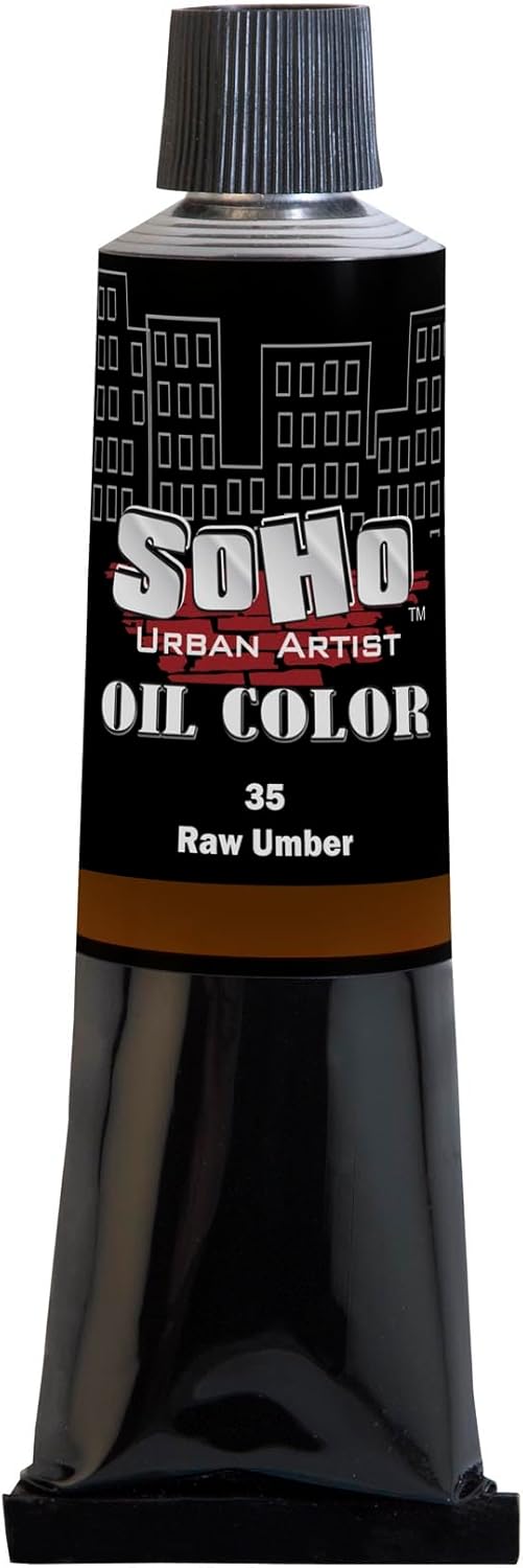 Soho Urban Artist Oil Paint - Raw Umber, 170 ml Tube - Best Valued Oil Colors for Painting, Excellent Pigment Load