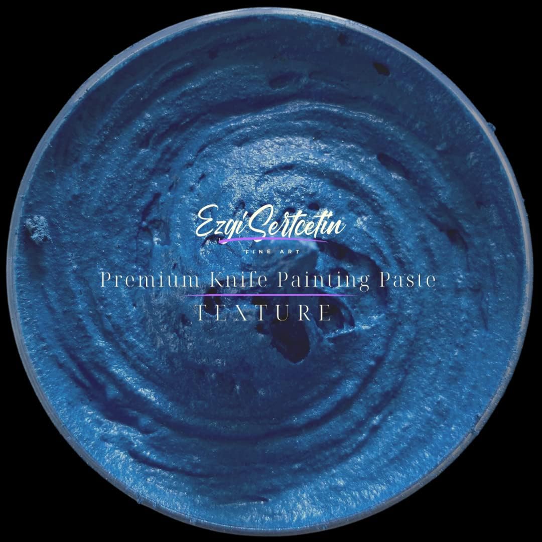 Premium Palette Knife Painting Paste|Texture Paste|Authentic Bright Colors|Ready to Use|Easy to Apply| 6oz (Intensive Blue)