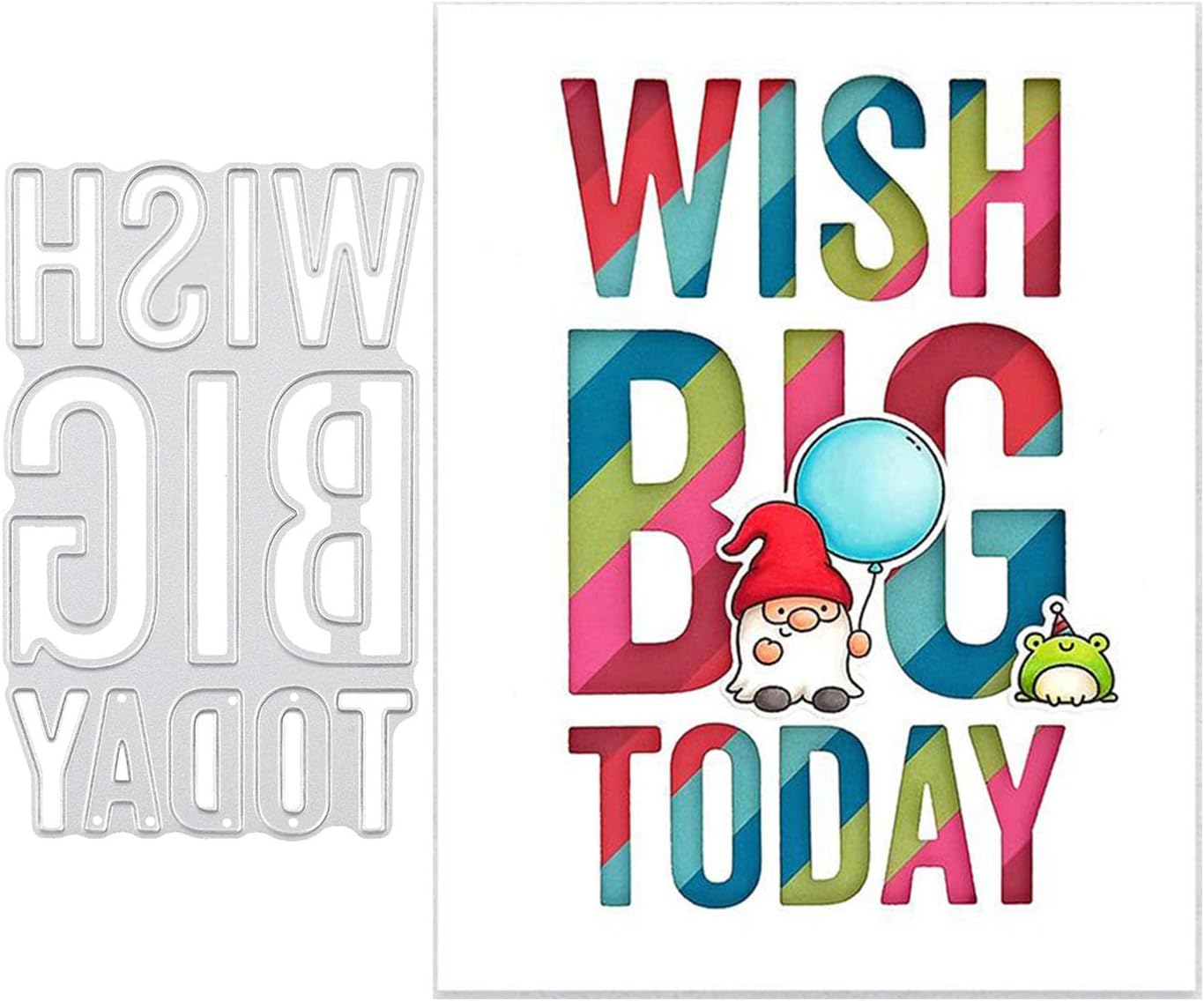 Cutting Dies Metal Stencils Scrapbooking Tools Flowers Lace Frame DIY Embossing Template for Paper Card Making Album Arts Crafts Supplies (Wish Big Today-7.4x12.1cm)