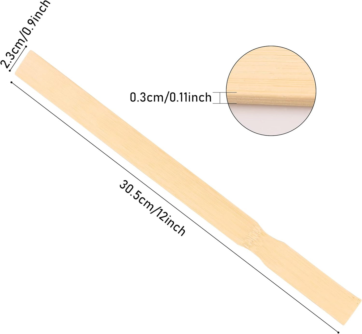 Wooden Paint Stir Sticks - Rewiss Paint Sticks 12 Inch Wood Stirrers Paddles Resin or Kids Wooden Craft Sticks, Garden and Library Markers(Pack of 50)