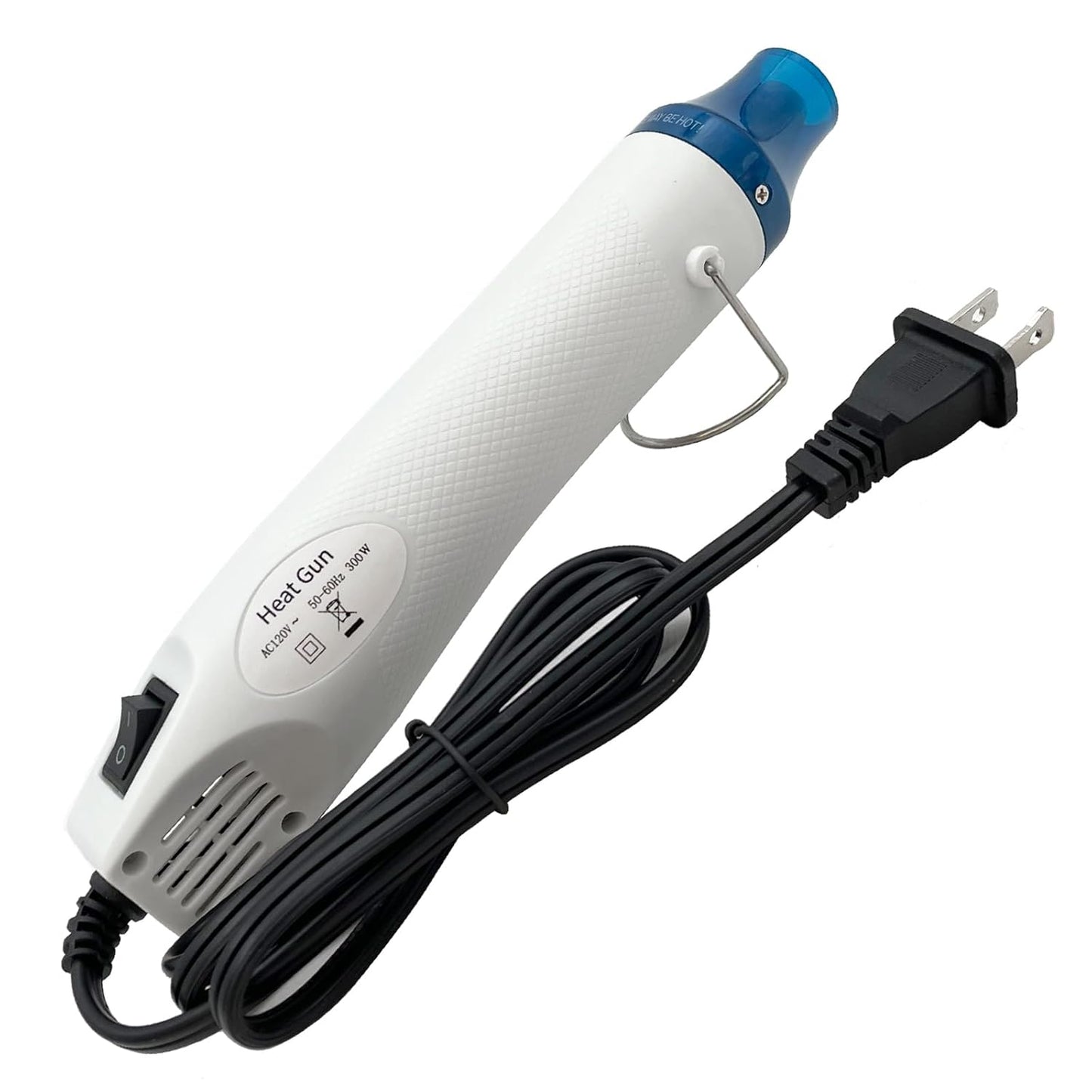 Mini Heat Gun, Portable Hot Air Gun Tool for DIY Crafts Heat Shrink Gun for Epoxy Resin, Embossing, Shrinking Wrapping Drying Paint Removing Stickers (White)