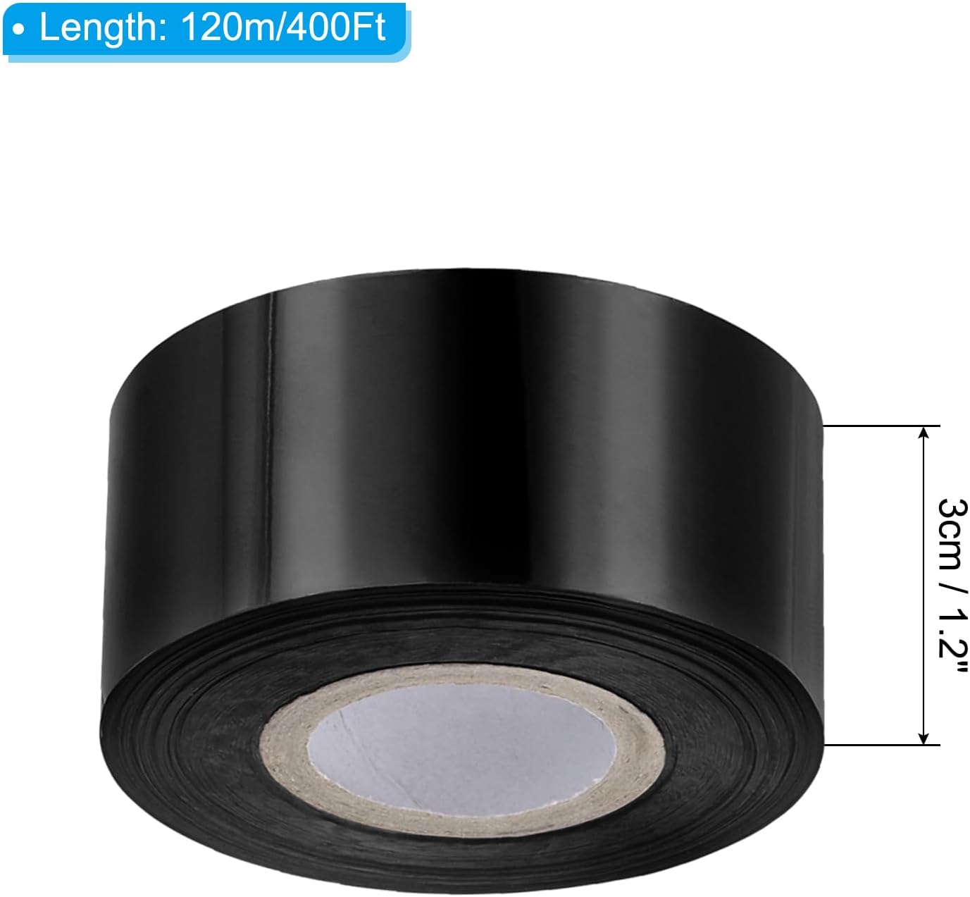 PATIKIL 1.2"x400Ft Hot Stamping Foil Paper,Heat Transfer Hot Stamping Paper Foil Roll for Leather DIY Logo Decor Craft Gift Card Package Scrapbook,Black