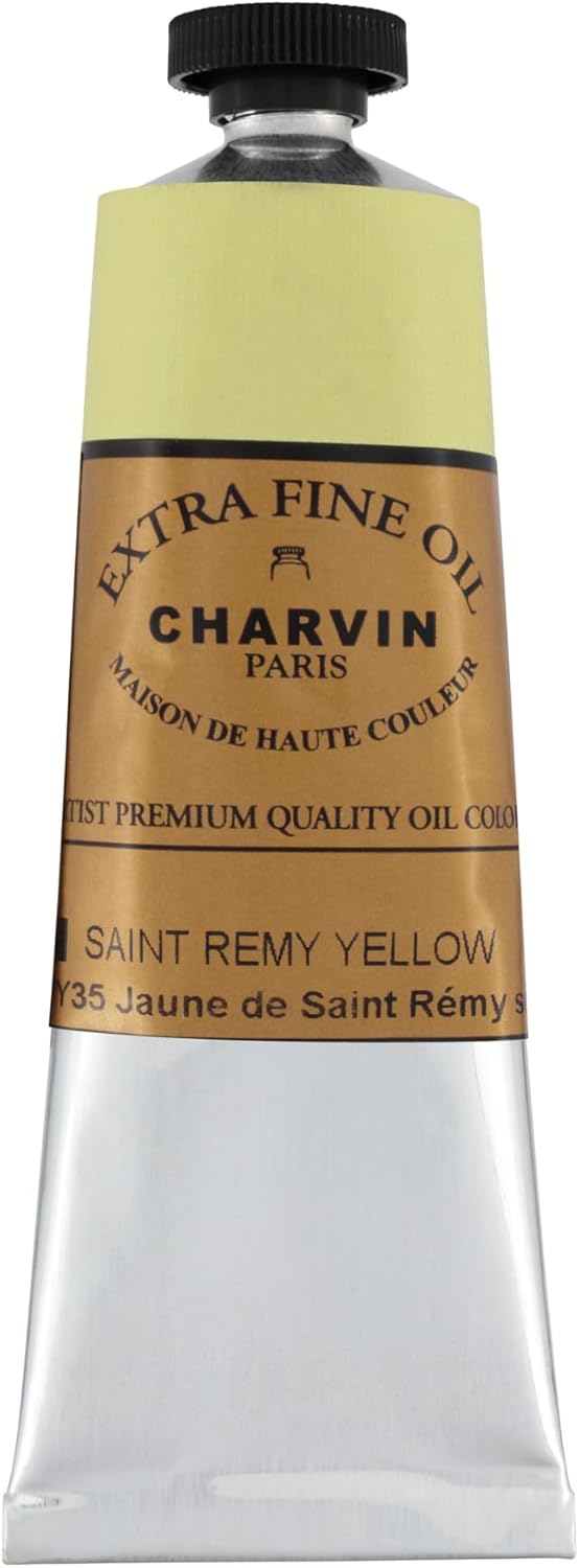 Charvin Extra Fine Oil Paint, Saint Remy Yellow 60 ml - Triple-Milled, Rich Texture, Poppy Oil-Based, Light-Fast, Handmade, Archival Quality