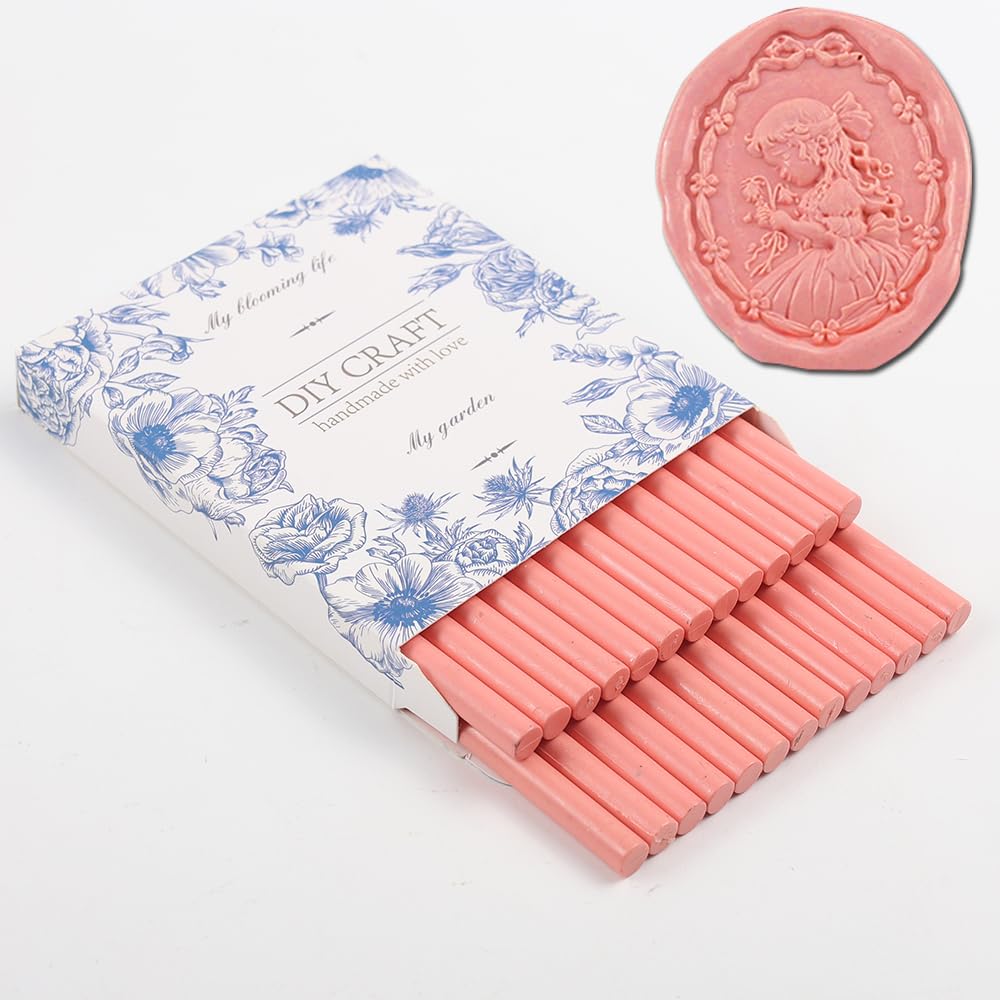 Flamingo Pink Wax Seal Sticks,26pcs Glue Gun Sealing Wax Sticks for Wax Seal Stamp Wedding Invitations Letter Envelope Cards Christmas Package Decoration (Flamingo Pink)