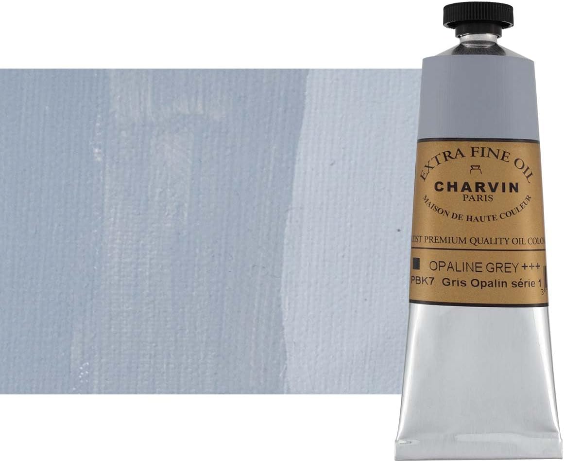 Charvin Extra Fine Oil Paint, Opaline Grey 60 mL - Triple-Milled, Rich Texture, Poppy Oil-Based, Light-Fast, Handmade, Archival Quality